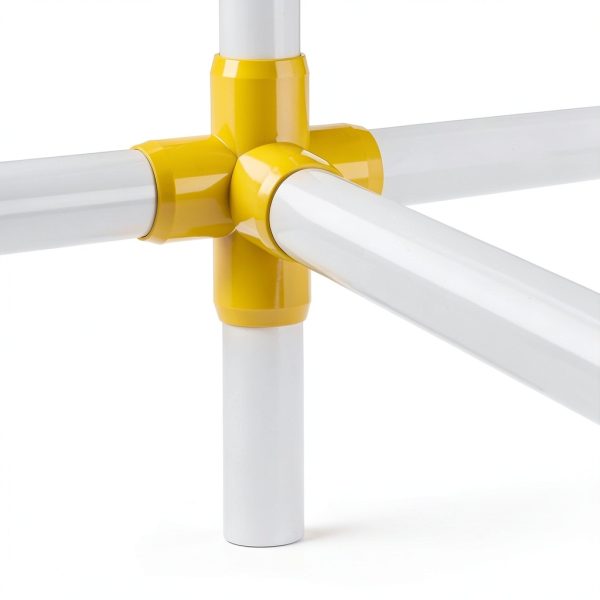 FORMUFIT 1-1/4" 5-Way Cross PVC Fitting Yellow UV Resistant Impact-6