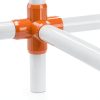 FORMUFIT 1-1/4" 5 Way Cross PVC Fitting Orange UV Resistant Pack of 4-6