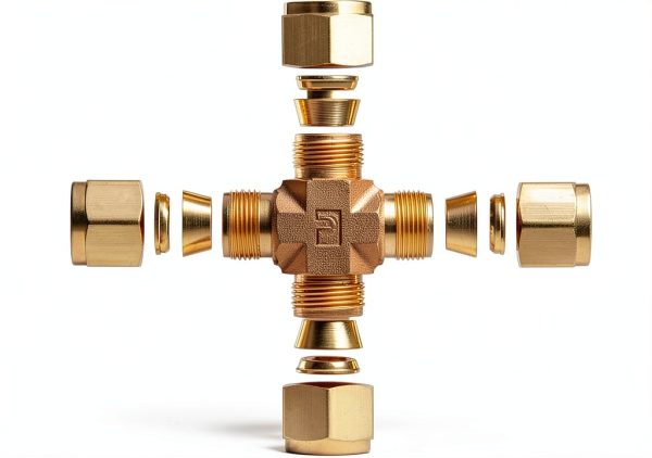 Parker A-Lok 8ECR8-B Brass Compression Tube Fitting, Cross, 1/2" Tube OD-2