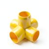 FORMUFIT 1-1/4" 5-Way Cross PVC Fitting Yellow UV Resistant Impact-1
