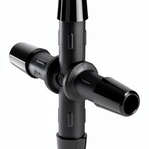 Eldon James X0-4BN Black Nylon Cross Connector Fitting, 1/4" Hose Barb (Pack of 10)-0