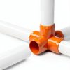 FORMUFIT 1-1/4" 5 Way Cross PVC Fitting Orange UV Resistant Pack of 4-4