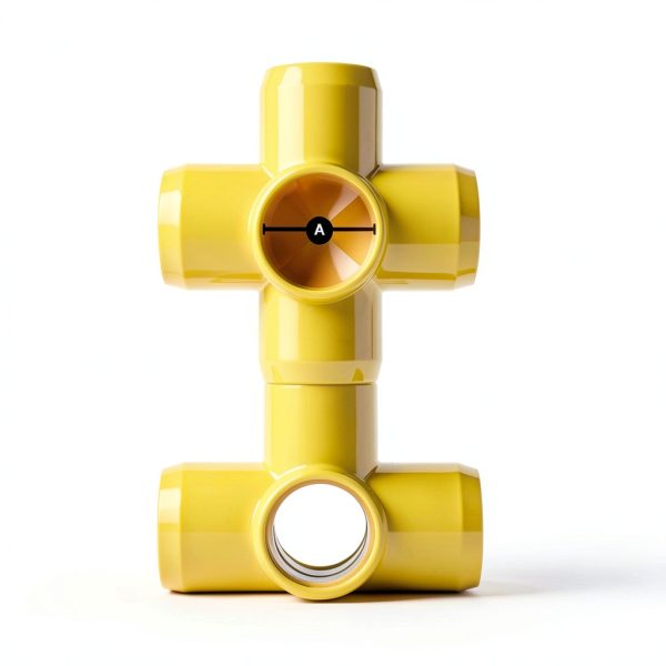 FORMUFIT 1-1/4" 5-Way Cross PVC Fitting Yellow UV Resistant Impact-2