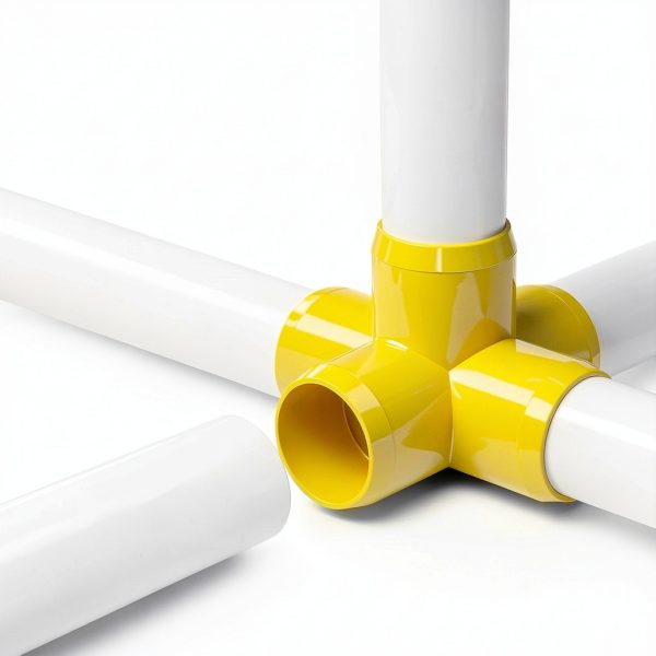 FORMUFIT 1-1/4" 5-Way Cross PVC Fitting Yellow UV Resistant Impact-4