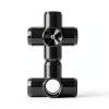 FORMUFIT 1-1/4" 5-Way Cross Furniture Grade PVC Fitting in Black, Made in USA, UV-Resistant, Impact-Proof, 1.66” Actual Socket Diameter (Pack of 4) - F1145WC-BK-4-2