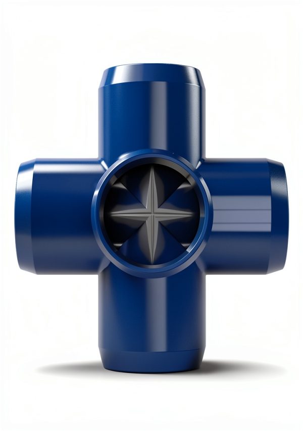 FORMUFIT 1-1/4 inch 5-Way Cross PVC Fitting Blue UV Resistant Impact-7