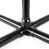 FORMUFIT 1-1/4" 5-Way Cross Furniture Grade PVC Fitting in Black, Made in USA, UV-Resistant, Impact-Proof, 1.66” Actual Socket Diameter (Pack of 4) - F1145WC-BK-4-8