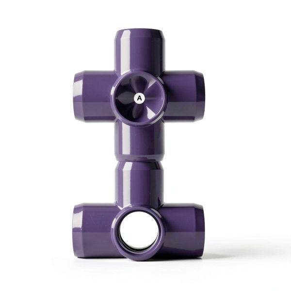 FORMUFIT 1-1/4" 5 Way PVC Fitting Purple Grade Pack of 4-2