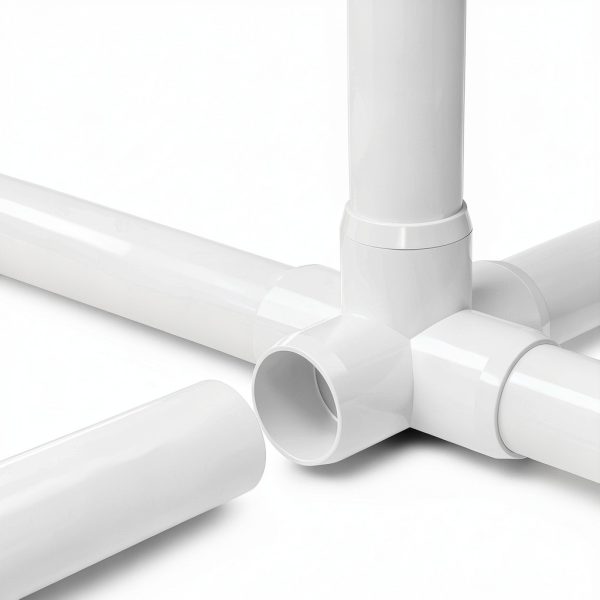 FORMUFIT 1-1/4" 5-Way Cross Furniture Grade PVC Fitting in White, Made in USA, UV-Resistant, Impact-Proof, 1.660" Actual Socket Diameter (4-Pack) - F1145WC-WH-4-5