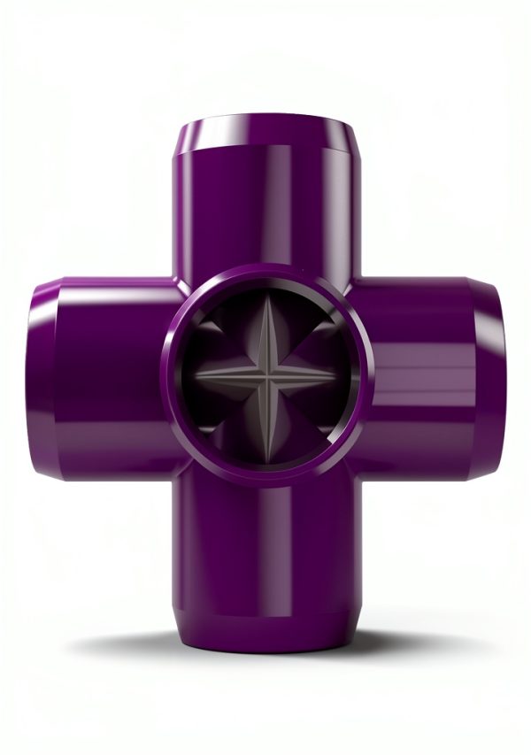 FORMUFIT 1-1/4" 5 Way PVC Fitting Purple Grade Pack of 4-7