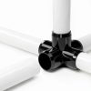 FORMUFIT 1-1/4" 5-Way Cross Furniture Grade PVC Fitting in Black, Made in USA, UV-Resistant, Impact-Proof, 1.66” Actual Socket Diameter (Pack of 4) - F1145WC-BK-4-5