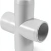 SHEUTSAN 20 Pack 1 Inch 4 Way Cross PVC Pipe Fitting White Furniture-1