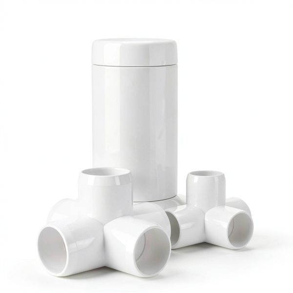 FORMUFIT 1-1/4" 5-Way Cross Furniture Grade PVC Fitting in White, Made in USA, UV-Resistant, Impact-Proof, 1.660" Actual Socket Diameter (4-Pack) - F1145WC-WH-4-3