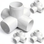 FORMUFIT 1-1/4" 5-Way Cross Furniture Grade PVC Fitting in White, Made in USA, UV-Resistant, Impact-Proof, 1.660" Actual Socket Diameter (4-Pack) - F1145WC-WH-4-0