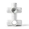 FORMUFIT 1-1/4" 5-Way Cross Furniture Grade PVC Fitting in White, Made in USA, UV-Resistant, Impact-Proof, 1.660" Actual Socket Diameter (4-Pack) - F1145WC-WH-4-2