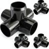 FORMUFIT 1-1/4" 5-Way Cross Furniture Grade PVC Fitting in Black, Made in USA, UV-Resistant, Impact-Proof, 1.66” Actual Socket Diameter (Pack of 4) - F1145WC-BK-4-0