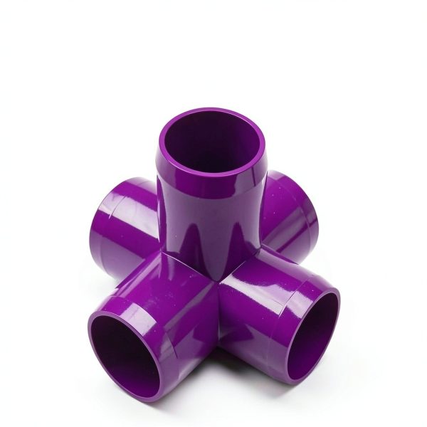 FORMUFIT 1-1/4" 5 Way PVC Fitting Purple Grade Pack of 4-1