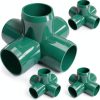 FORMUFIT 1-1/4" 5-Way Cross PVC Fitting - Green UV-Resistant (4 pcs)-0