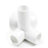 FORMUFIT 1-1/4" 5-Way Cross Furniture Grade PVC Fitting in White, Made in USA, UV-Resistant, Impact-Proof, 1.660" Actual Socket Diameter (4-Pack) - F1145WC-WH-4-1