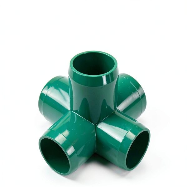 FORMUFIT 1-1/4" 5-Way Cross PVC Fitting - Green UV-Resistant (4 pcs)-1