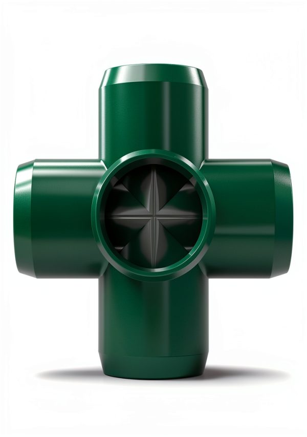FORMUFIT 1-1/4" 5-Way Cross PVC Fitting - Green UV-Resistant (4 pcs)-7