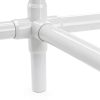 FORMUFIT 1-1/4" 5-Way Cross Furniture Grade PVC Fitting in White, Made in USA, UV-Resistant, Impact-Proof, 1.660" Actual Socket Diameter (4-Pack) - F1145WC-WH-4-7