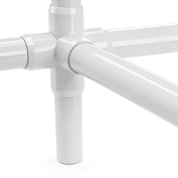 FORMUFIT 1-1/4" 5-Way Cross Furniture Grade PVC Fitting in White, Made in USA, UV-Resistant, Impact-Proof, 1.660" Actual Socket Diameter (4-Pack) - F1145WC-WH-4-7